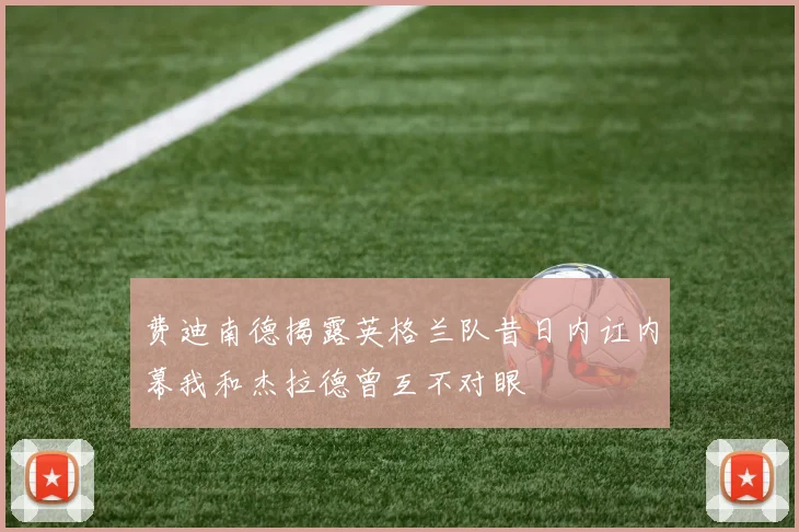 费迪南德揭露英格兰队昔日内讧内幕我和杰拉德曾互不对眼
